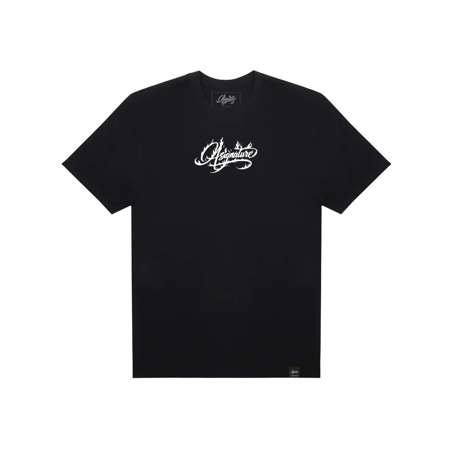asignature-flame-script-tee-black