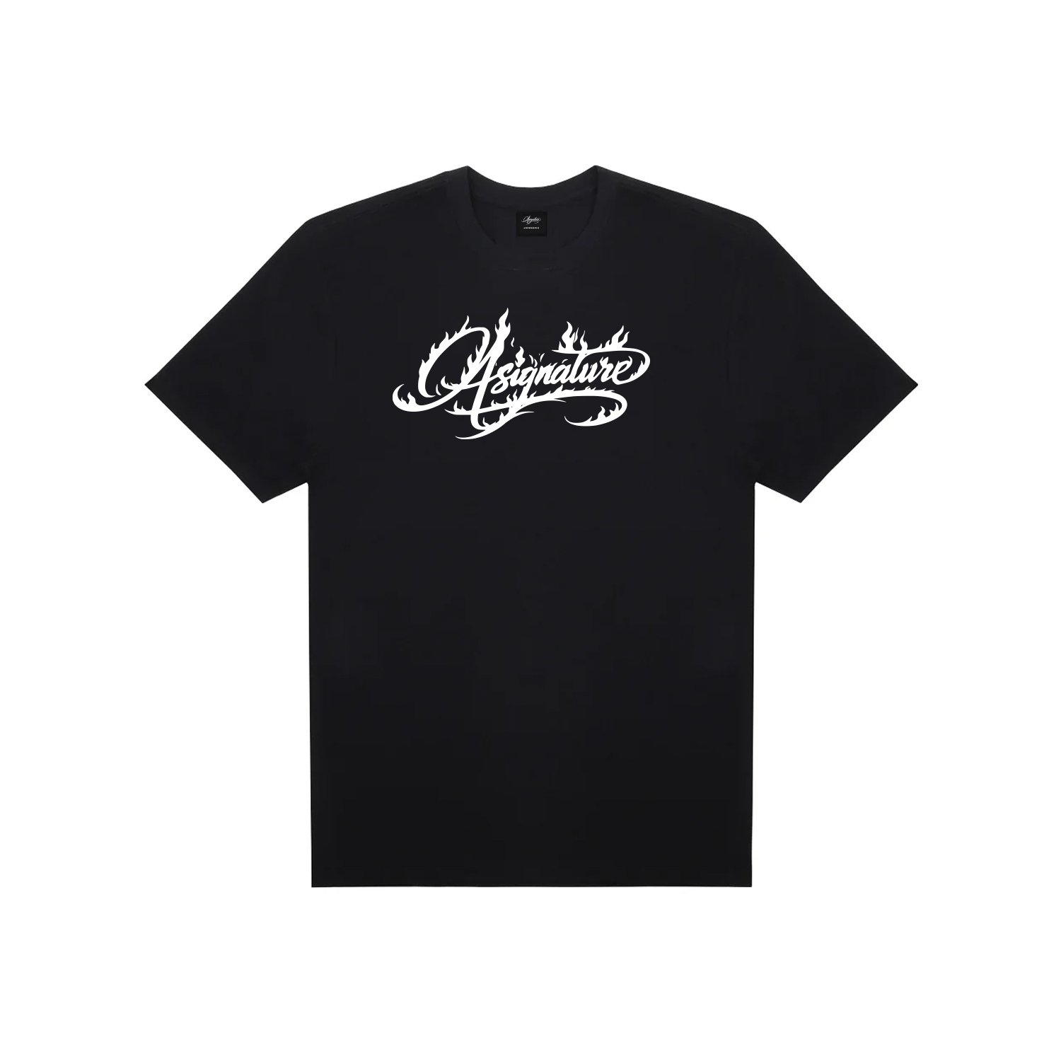 asignature-flame-script-tee-black