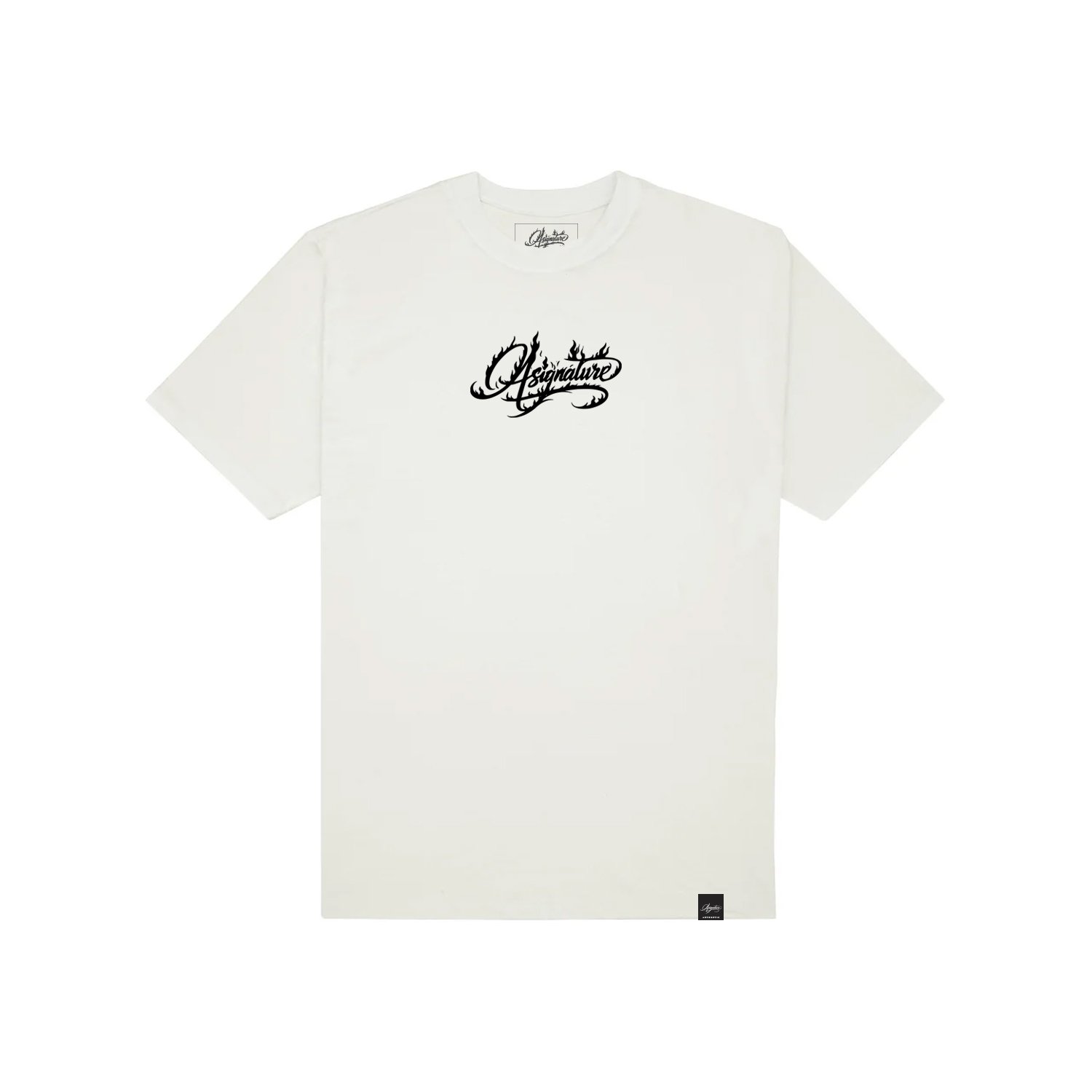 camiseta-oversized-branca-flame-script-tee-white-asignature