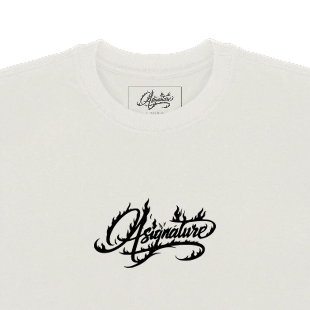 Asignature — Flame Script Tee White — costas